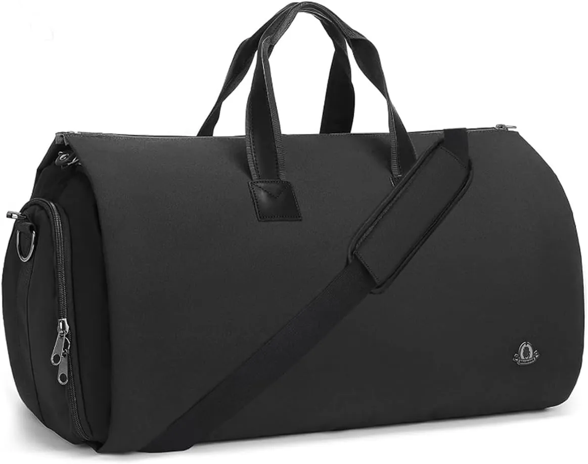 Garment Duffle Bags For Travel, Convertible Carry On Garment Bag With Shoulder Strap, Shoes Compartment Carry on Mens Garment Bag For Suits, 2 in 1 Suit Bags For Men Travel