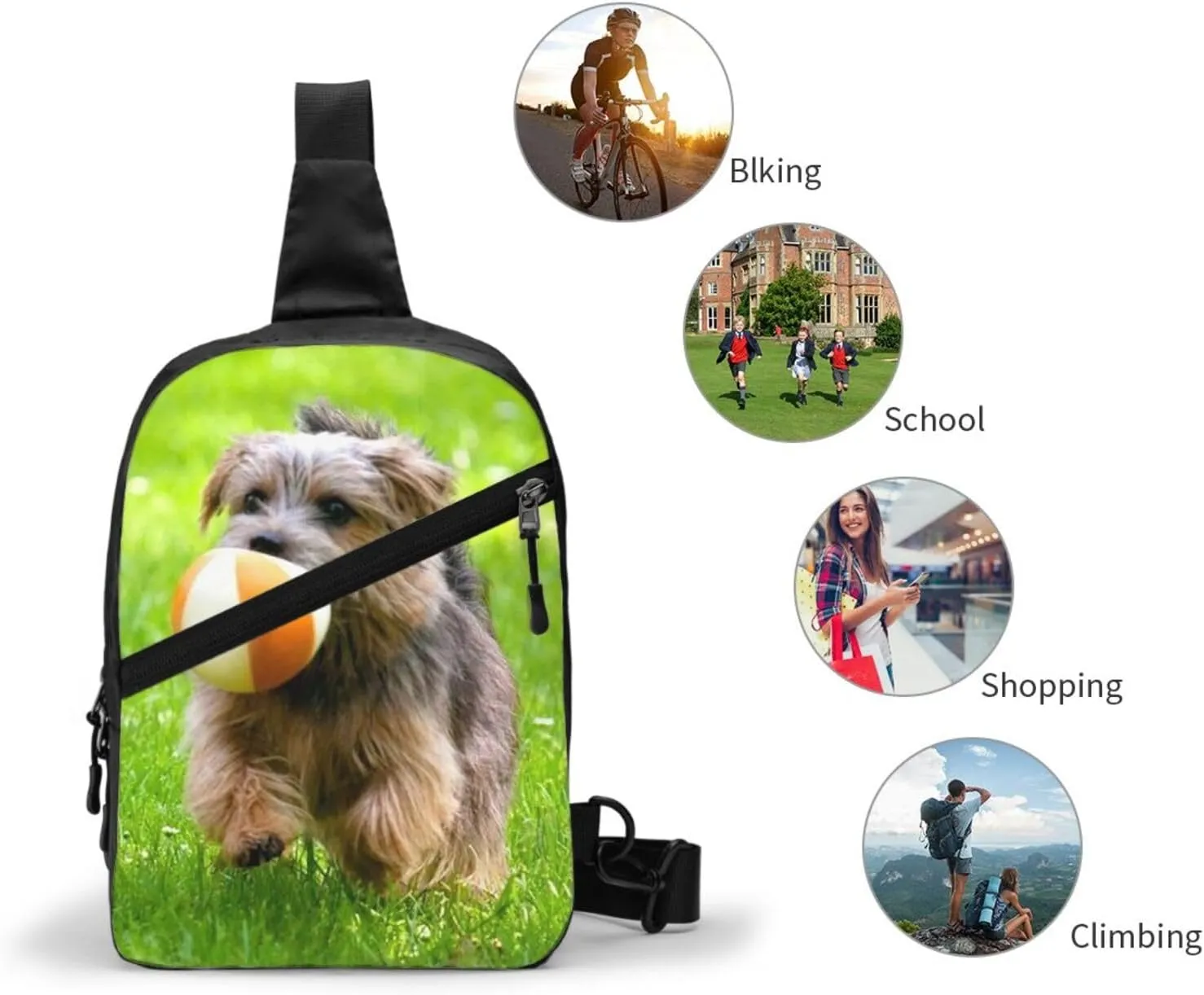 Generic Custom Sling Bag, Personalized Crossbody Bags for Men Women, Customize Image Logo Text Sling Shoulder Backpack, Chest Bag for Travel Hiking Daypack for Sports Outdoor, Style-2