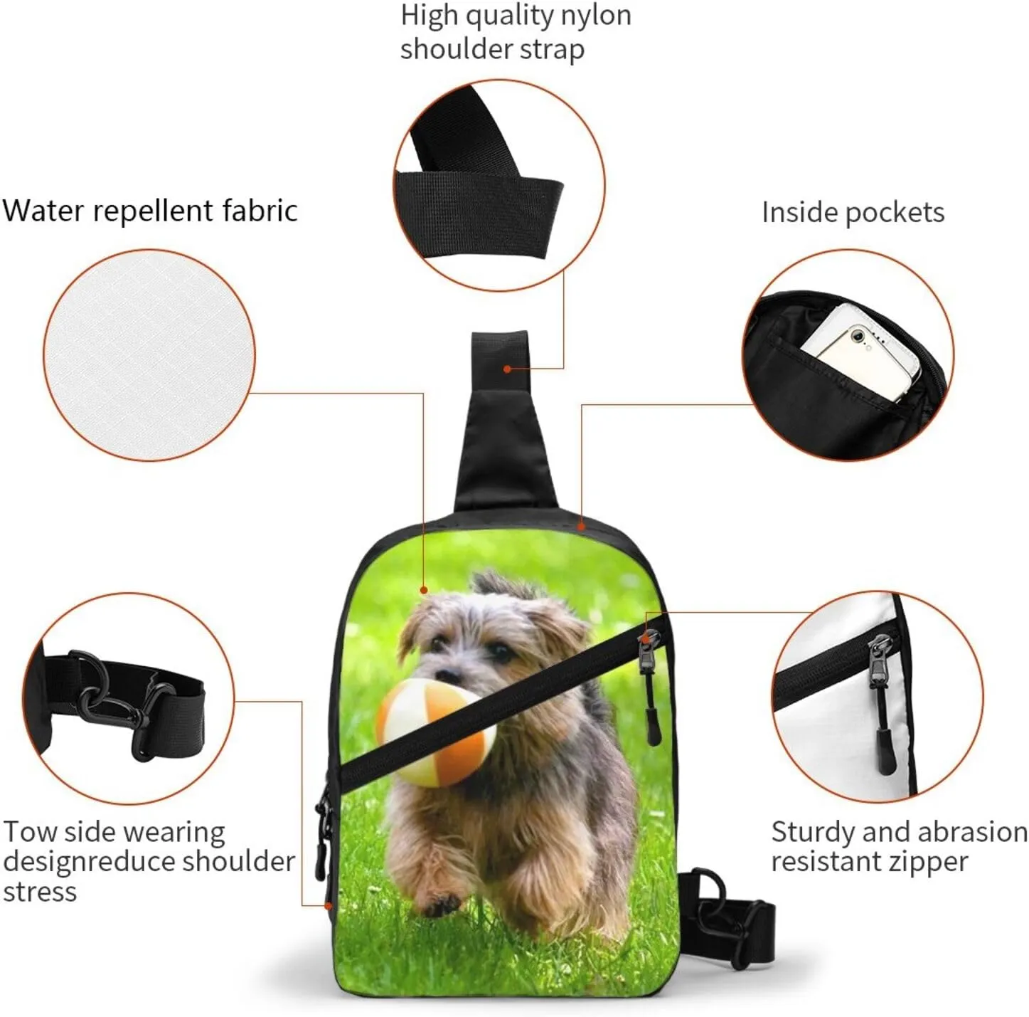 Generic Custom Sling Bag, Personalized Crossbody Bags for Men Women, Customize Image Logo Text Sling Shoulder Backpack, Chest Bag for Travel Hiking Daypack for Sports Outdoor, Style-2
