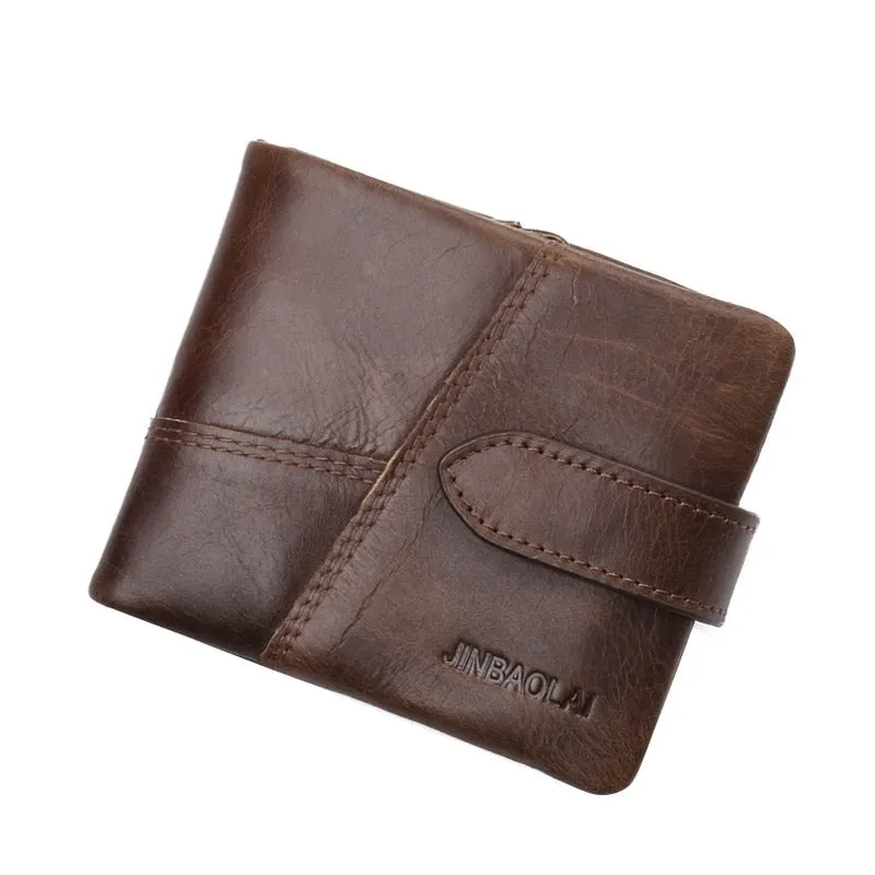 Genuine Leather Men Wallet Male Clutch Zipper Around Wallets Men Small Short Money Bag Pocket Mltifunction Purses Card Holder