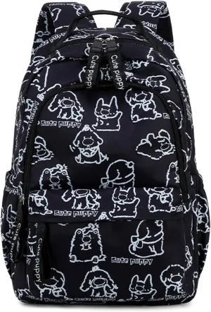 Girl Backpack Dog Print Backpack for Girls Boys Elementary Students Book Bag School Bags for Students