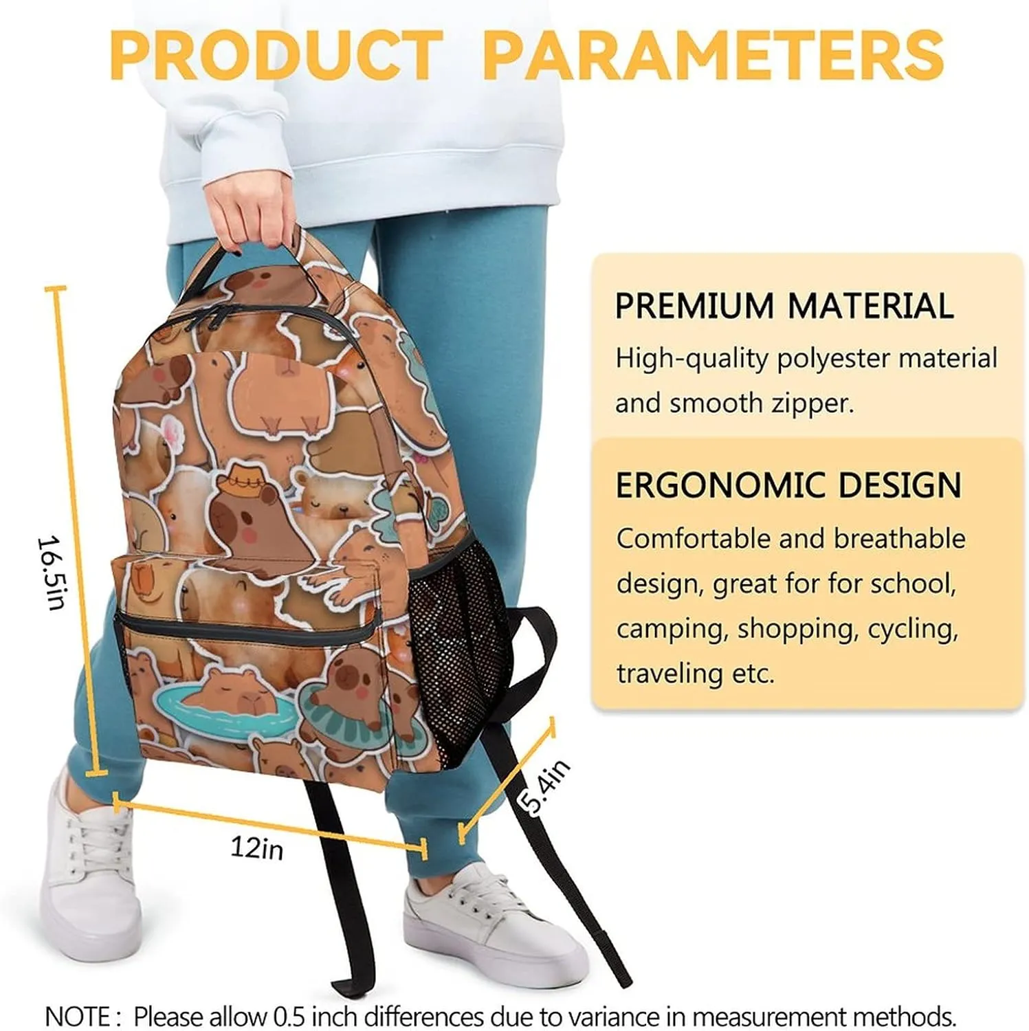 Girls Backpack for School, 16 Inch Cute Bookbag with Large Capacity, Durable Lightweight Travel Laptop School Bags