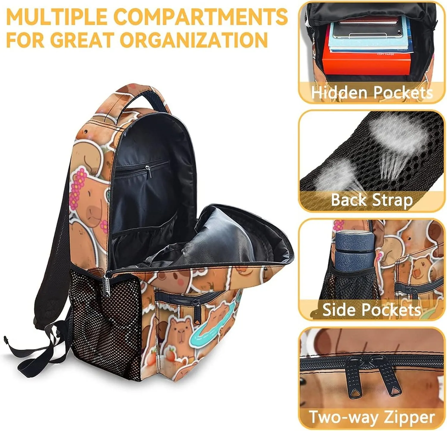 Girls Backpack for School, 16 Inch Cute Bookbag with Large Capacity, Durable Lightweight Travel Laptop School Bags
