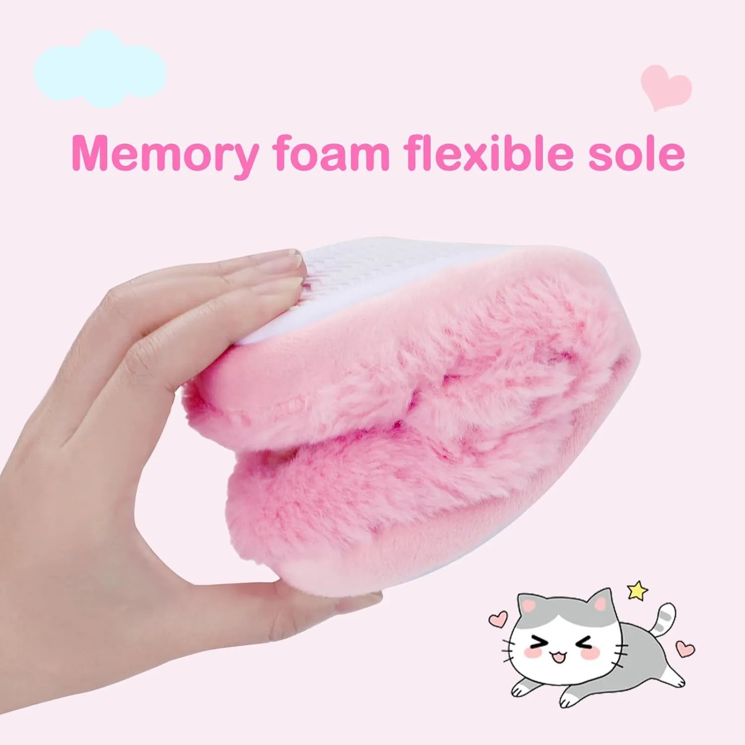 Girls Cute Animal Slippers for Toddler Kids Fuzzy Slip-on House Shoes Warm Fluffy Plush Indoor Home Slippers