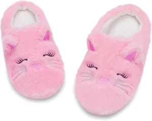 Girls Cute Animal Slippers for Toddler Kids Fuzzy Slip-on House Shoes Warm Fluffy Plush Indoor Home Slippers