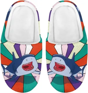 Girls Plush House Slippers Soft Comfort Slippers Warm Lightweight Home Shoes Non Slip Bedroom Shoes Cute Print Slippers Washable for Indoor Outdoor US 9-15