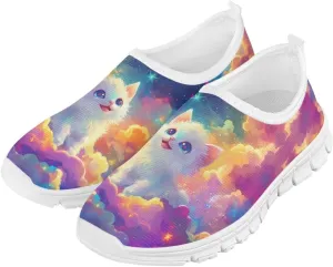 Girls Running Shoes Cute Kids Slip On Sneakers Cartoon Themed Tennis Shoes