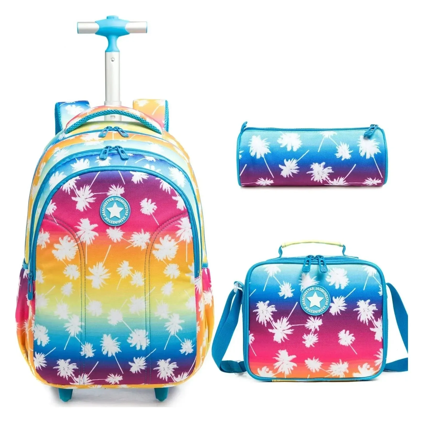 Girls School Backpack with Wheels | Rolling Trolley Bag Set for Boys with Lunch Bag