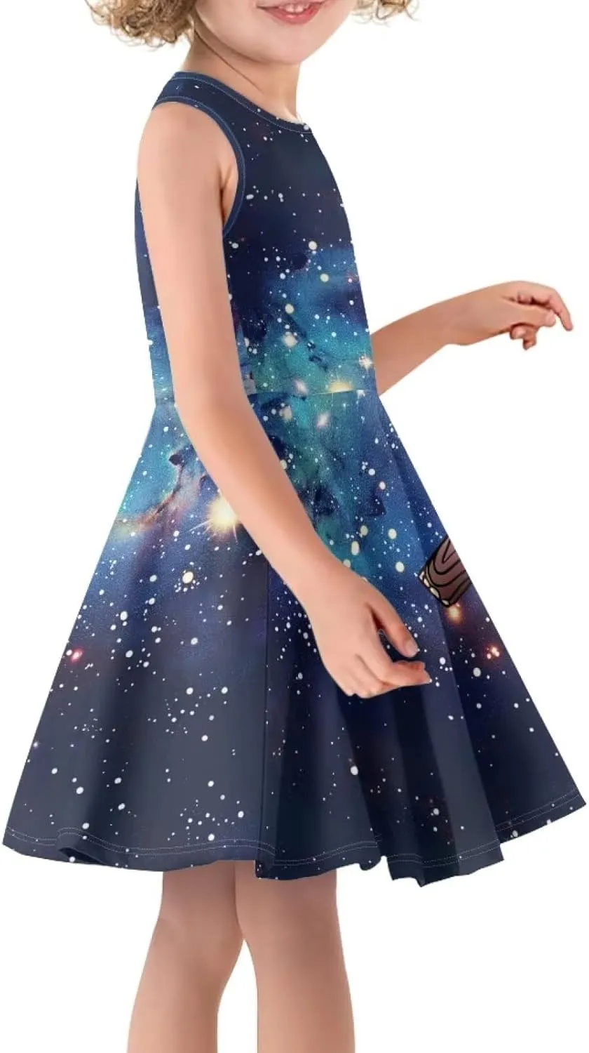 Girls Summer Sleeveless Dress Kids Flowy Swing Dresses for Toddler Girls