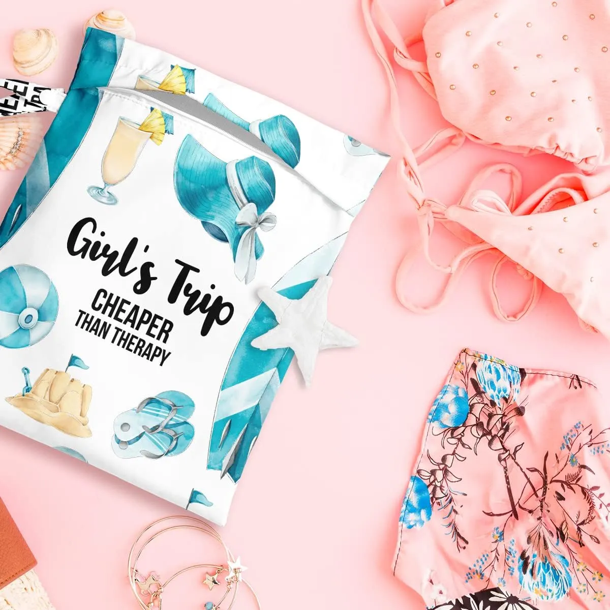 Girls Trip Gifts, Wet Bag, Wet Dry Bag, For Swimsuit Travel Vacation Beach Pool Trip Makeup Bags, Bachelorette Party Bestie Gifts for Women Sister Friends