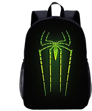 GLOOMALL 17 Inch Cartoon Backpack Kids School bag Travel Bag (Green spiderman)