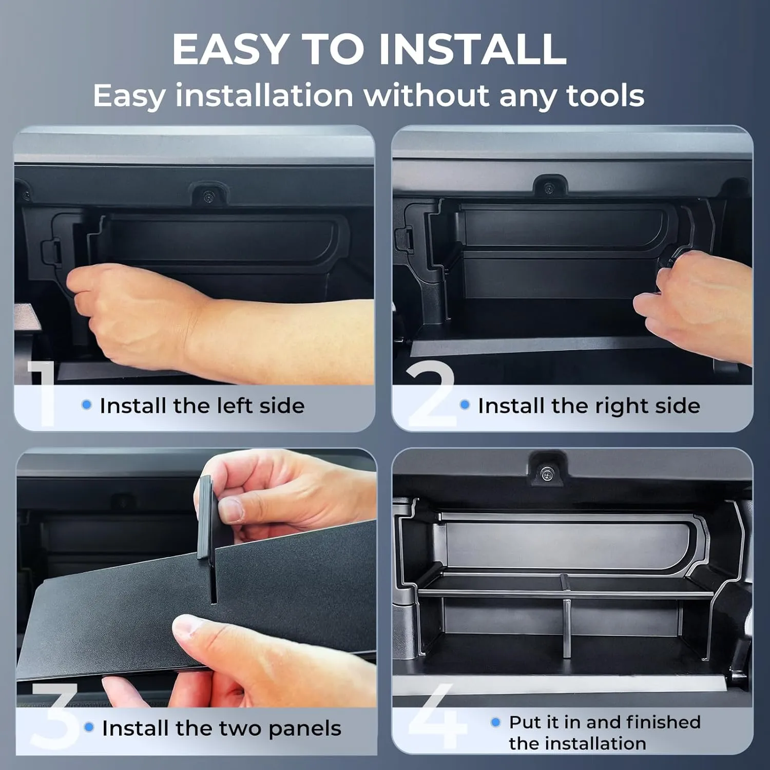 Glove Box Dividers Organizer Compatible with Toyota Tacoma 2024 2025 (4th Gen Tacoma), Interior Accessories Glove Box Compartment Insert Storage Dividers for 2024 2025 Tacoma, Black