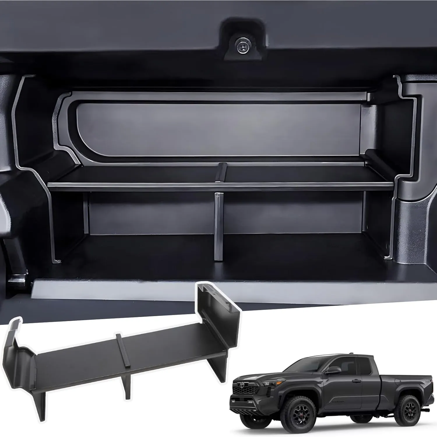 Glove Box Dividers Organizer Compatible with Toyota Tacoma 2024 2025 (4th Gen Tacoma), Interior Accessories Glove Box Compartment Insert Storage Dividers for 2024 2025 Tacoma, Black