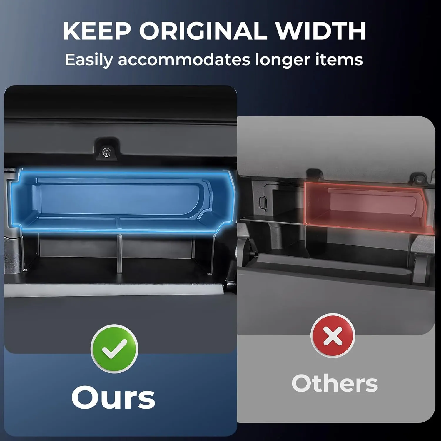 Glove Box Dividers Organizer Compatible with Toyota Tacoma 2024 2025 (4th Gen Tacoma), Interior Accessories Glove Box Compartment Insert Storage Dividers for 2024 2025 Tacoma, Black