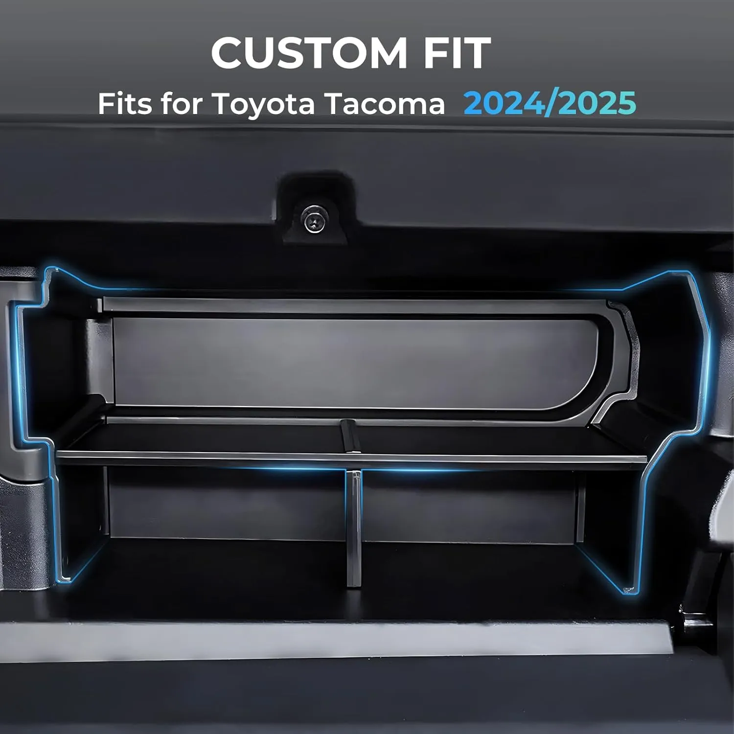 Glove Box Dividers Organizer Compatible with Toyota Tacoma 2024 2025 (4th Gen Tacoma), Interior Accessories Glove Box Compartment Insert Storage Dividers for 2024 2025 Tacoma, Black