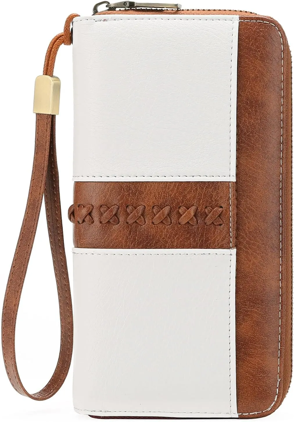 GOIACII Wallet for Women Ladies Wristlet Long Purse Zip Around Clutch RFID Blocking Vegan Leather
