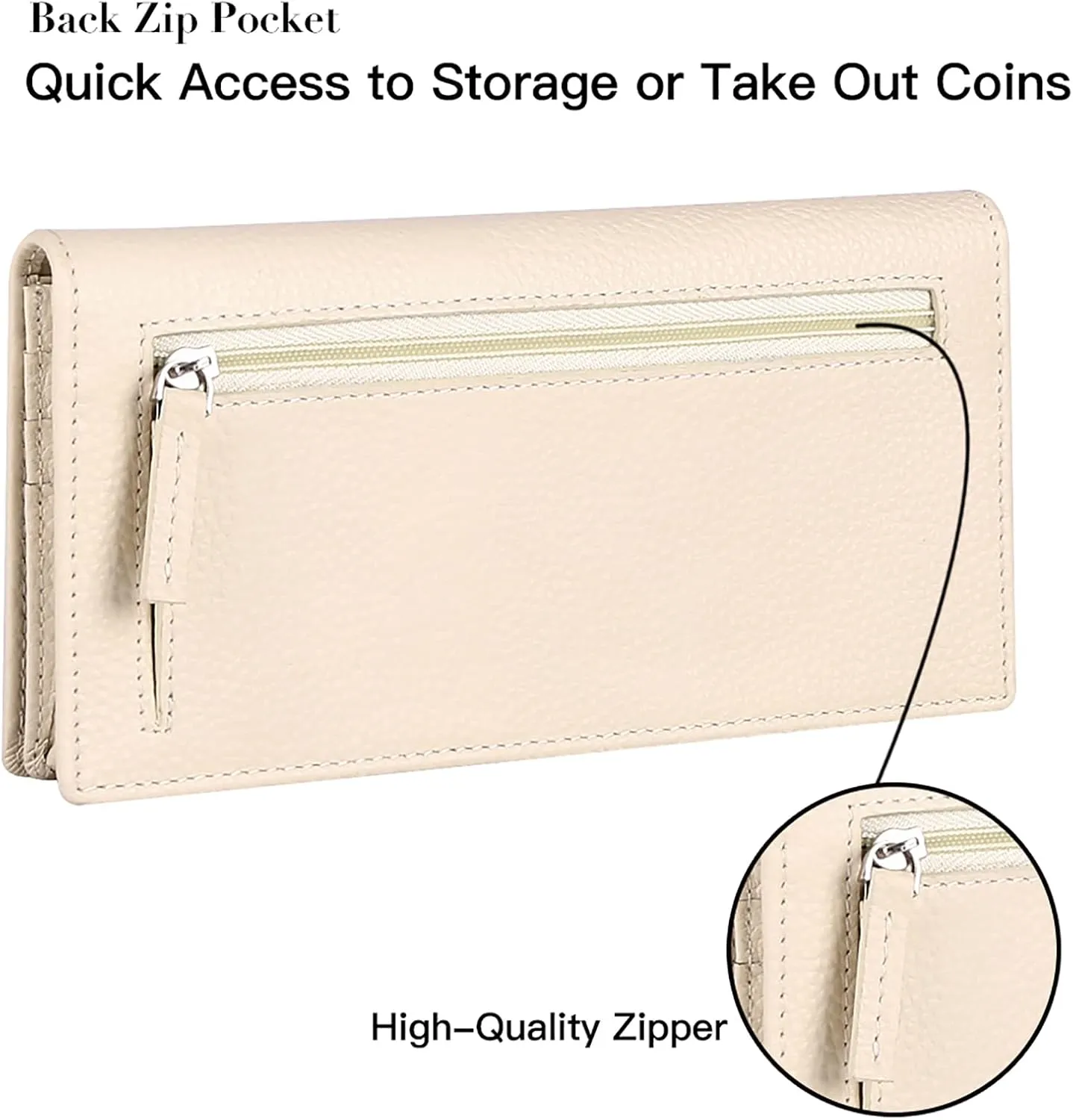 GOIACII Wallets for Women RFID Blocking Ultra Slim Real Leather Credit Card Holder Clutch
