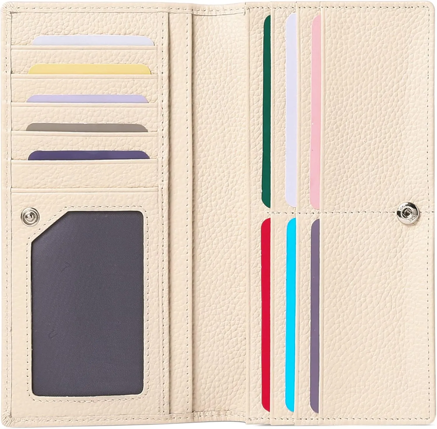 GOIACII Wallets for Women RFID Blocking Ultra Slim Real Leather Credit Card Holder Clutch