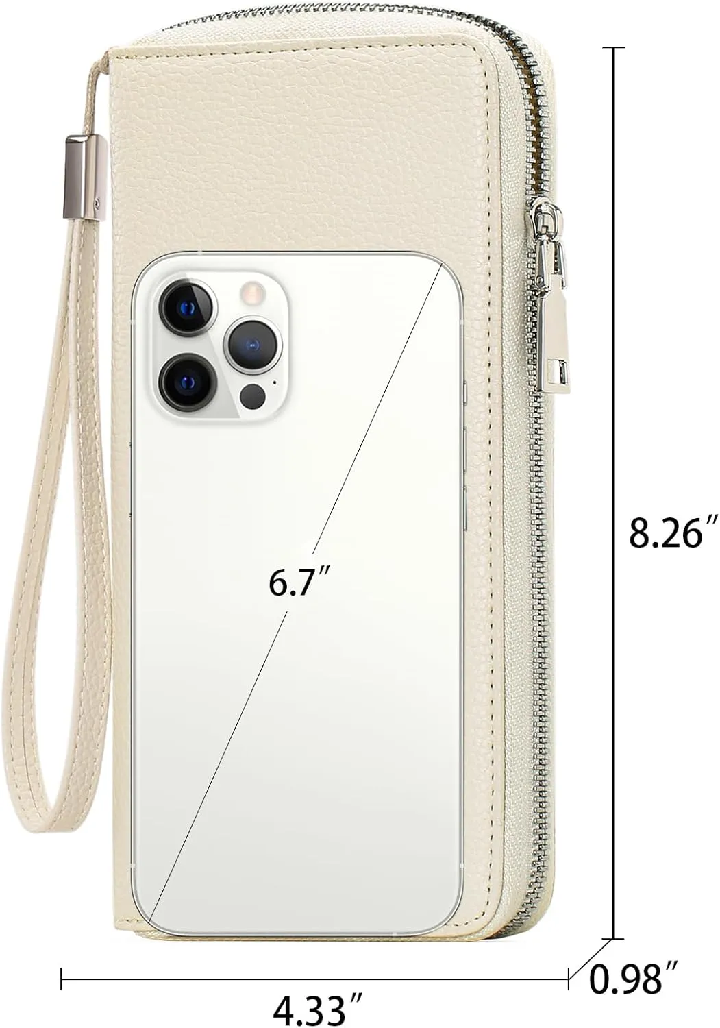 GOIACII Womens Wallet RFID Blocking Leather Zip Around Wallet Large Capacity Long Purse Credit Card Clutch Wristlet