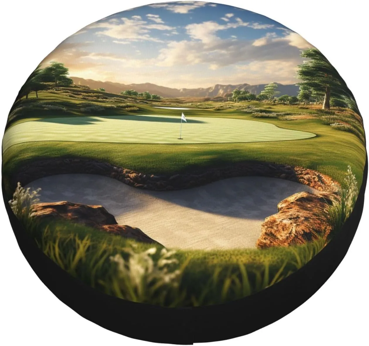 Golf Course Tire Cover Outdoor Waterproof Snow Sun Rain Wheel Cover Portable Wheel Bags Camper Spare Tire Cover Universal Car Tire Protectors for Trailer RV SUV