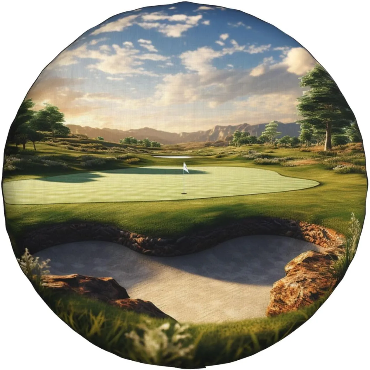 Golf Course Tire Cover Outdoor Waterproof Snow Sun Rain Wheel Cover Portable Wheel Bags Camper Spare Tire Cover Universal Car Tire Protectors for Trailer RV SUV