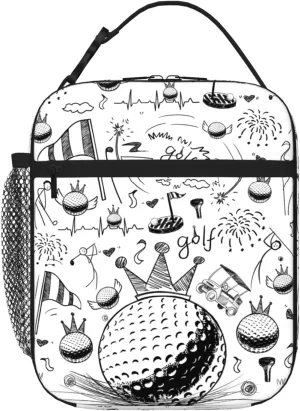 Golf Lunch Box Portable Insulated Cooler Lunch Bags Multicolor Cartoon Lunch Bag For Women Men Kids Boys Girls School Work Office Travel Picnic Gifts