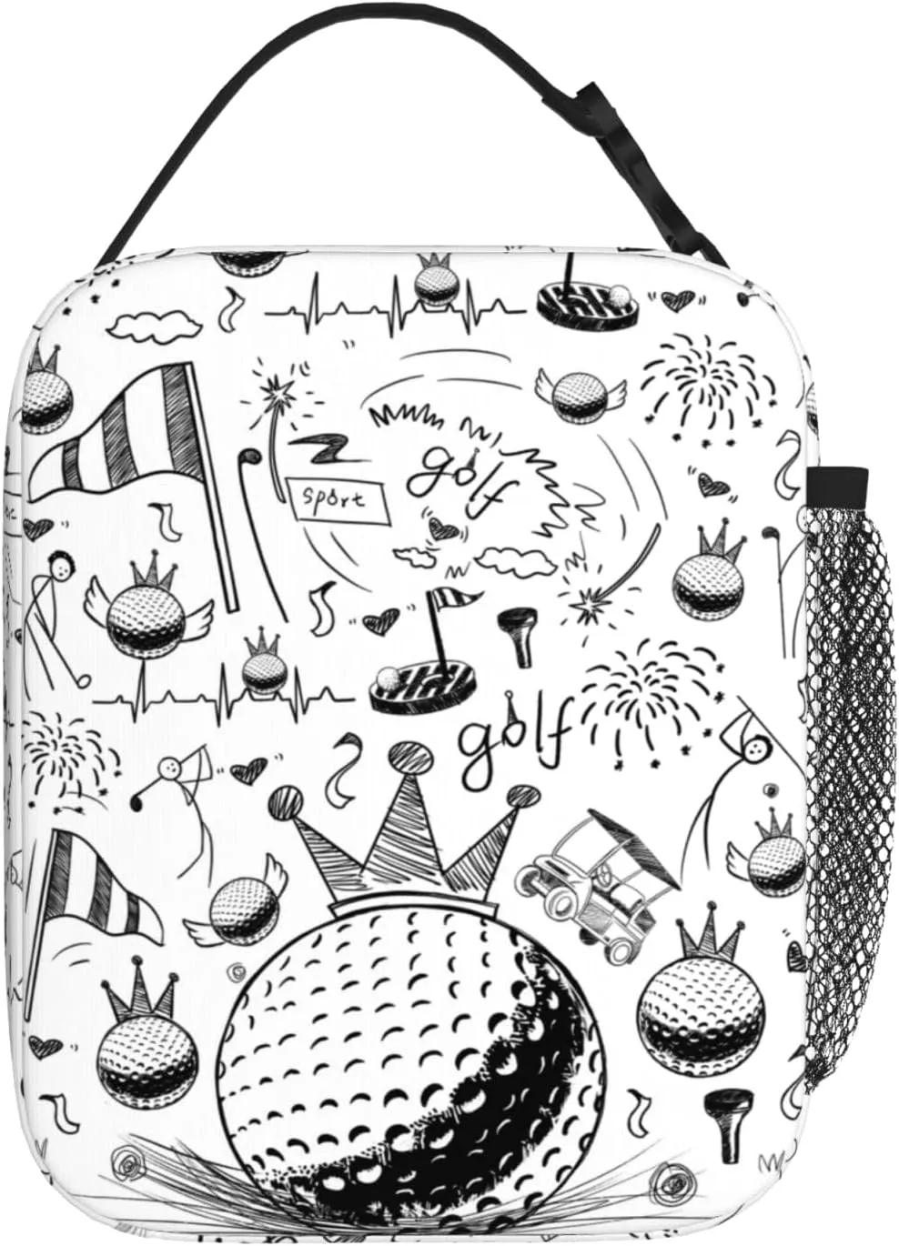 Golf Lunch Box Portable Insulated Cooler Lunch Bags Multicolor Cartoon Lunch Bag For Women Men Kids Boys Girls School Work Office Travel Picnic Gifts