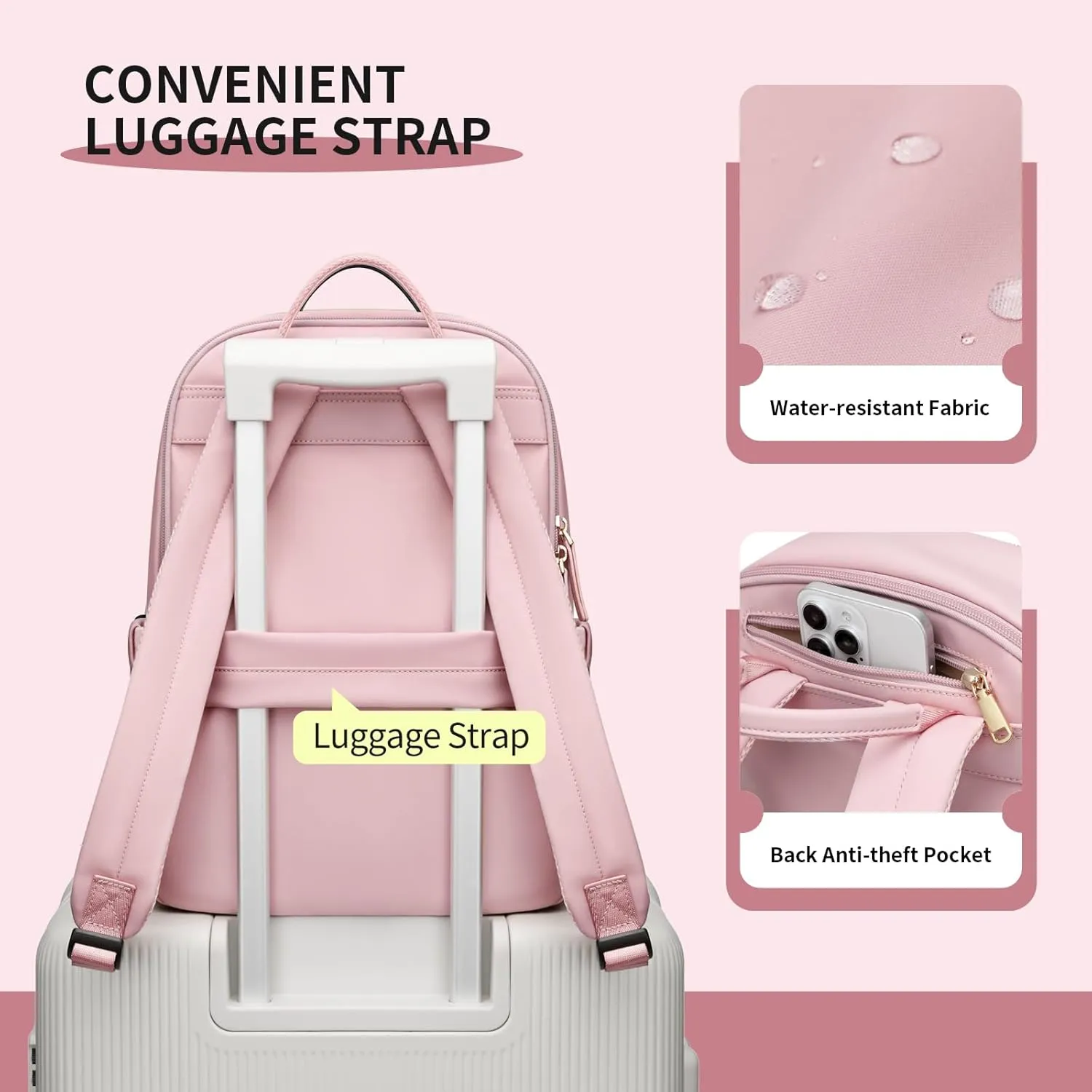 GOLF SUPAGS Women Laptop Backpack with Separate Laptop Compartment Fits 14 Inch Notebook Casual Daypack for Work Travel College Backpack Book Bags