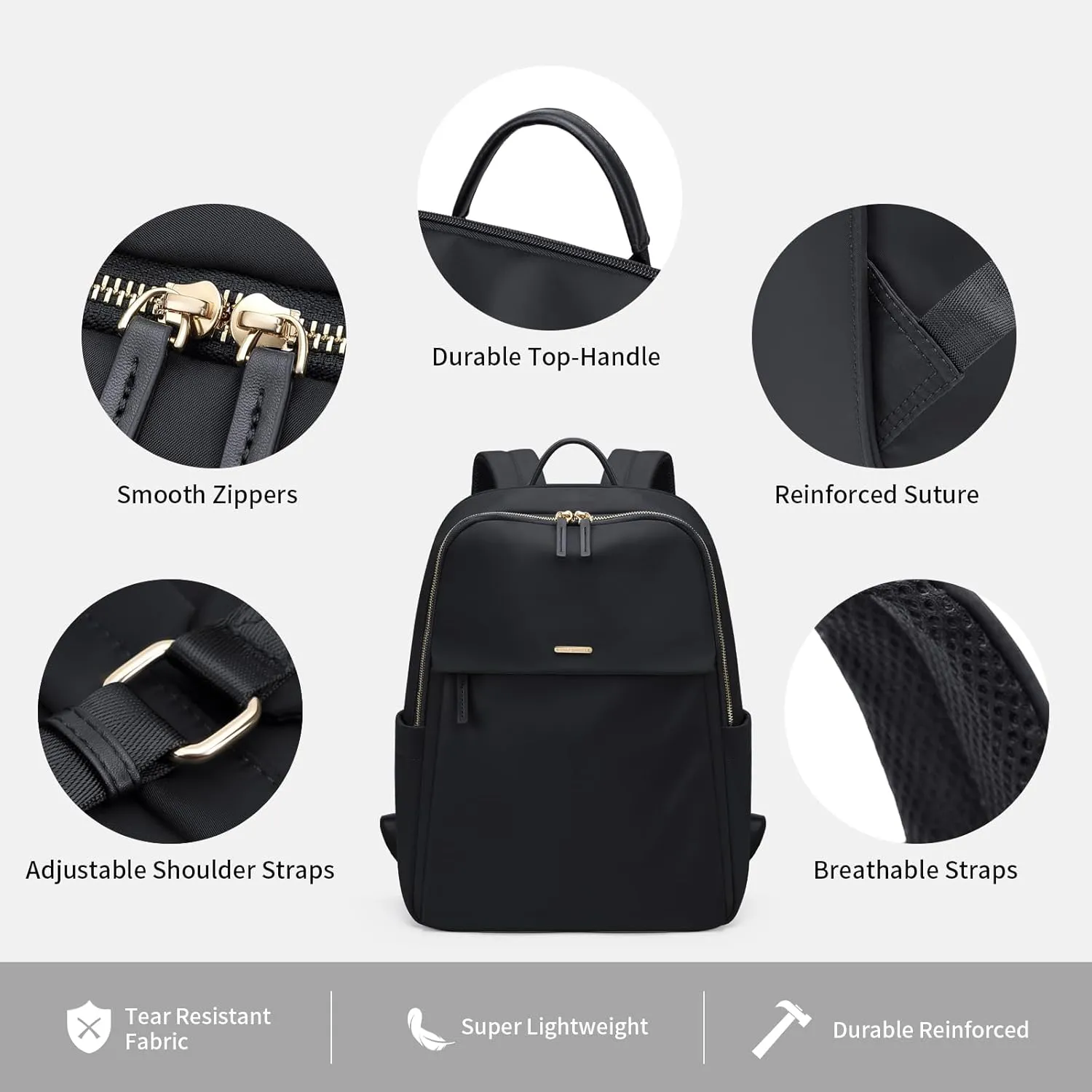 GOLF SUPAGS Women Laptop Backpack with Separate Laptop Compartment Fits 14 Inch Notebook Casual Daypack for Work Travel College Backpack Book Bags