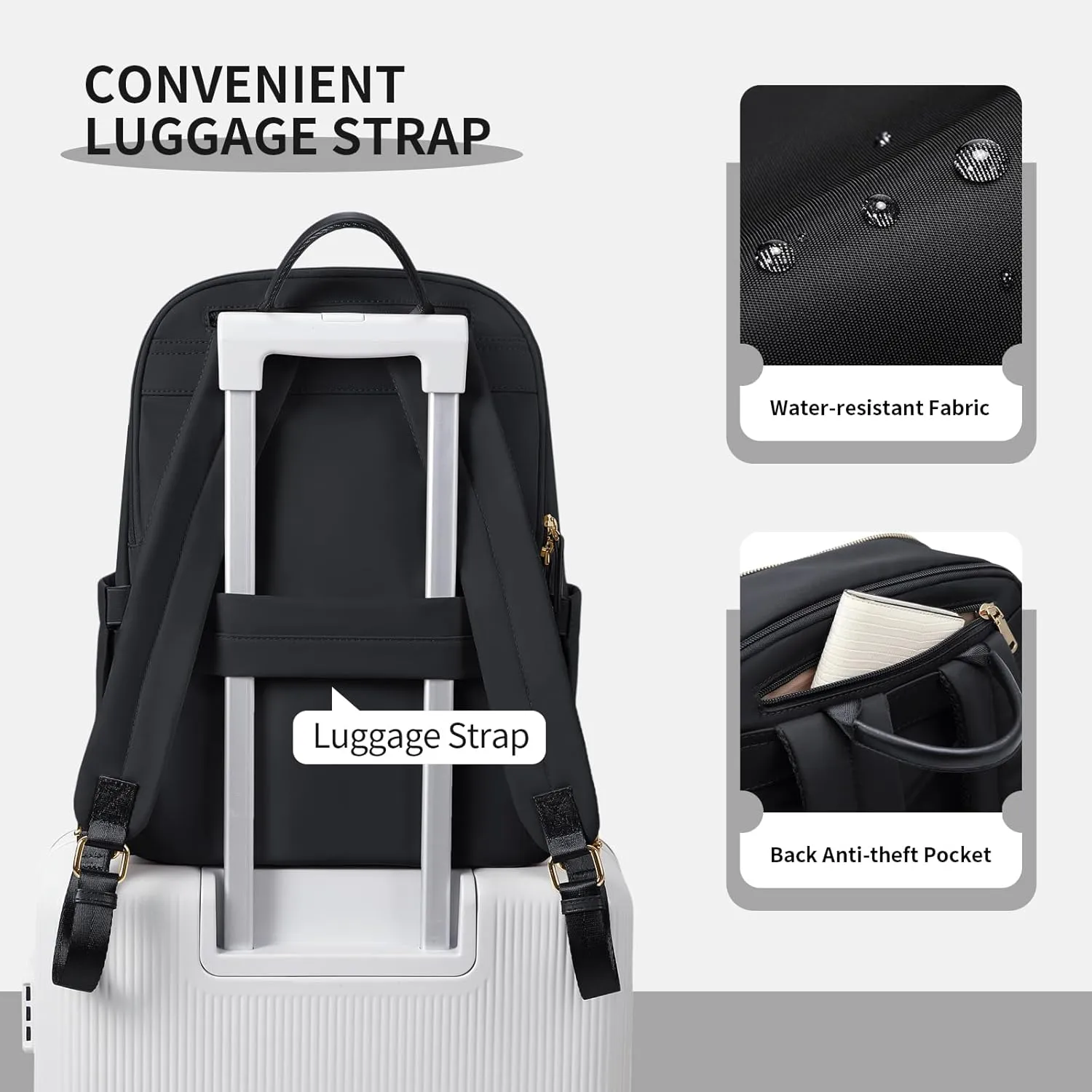 GOLF SUPAGS Women Laptop Backpack with Separate Laptop Compartment Fits 14 Inch Notebook Casual Daypack for Work Travel College Backpack Book Bags