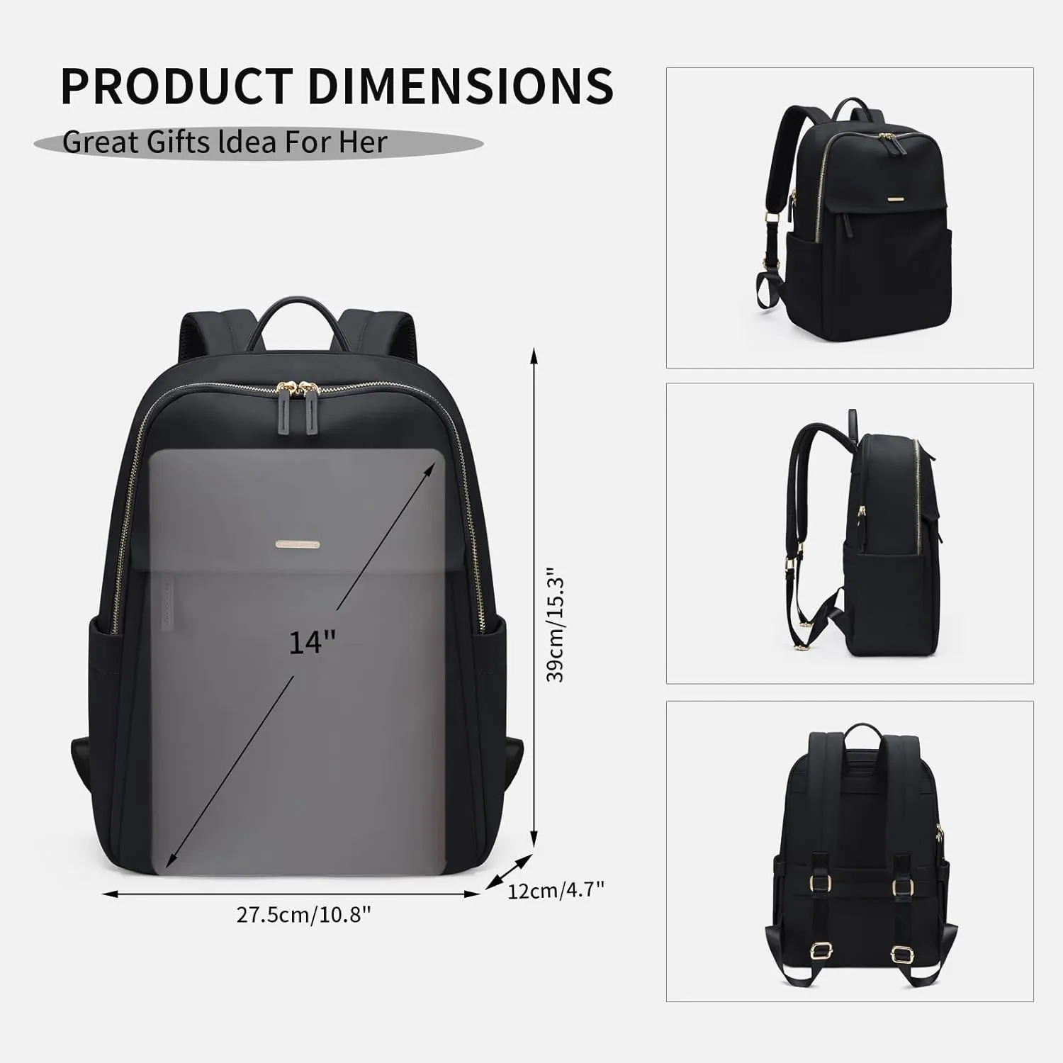 GOLF SUPAGS Women Laptop Backpack with Separate Laptop Compartment Fits 14 Inch Notebook Casual Daypack for Work Travel College Backpack Book Bags