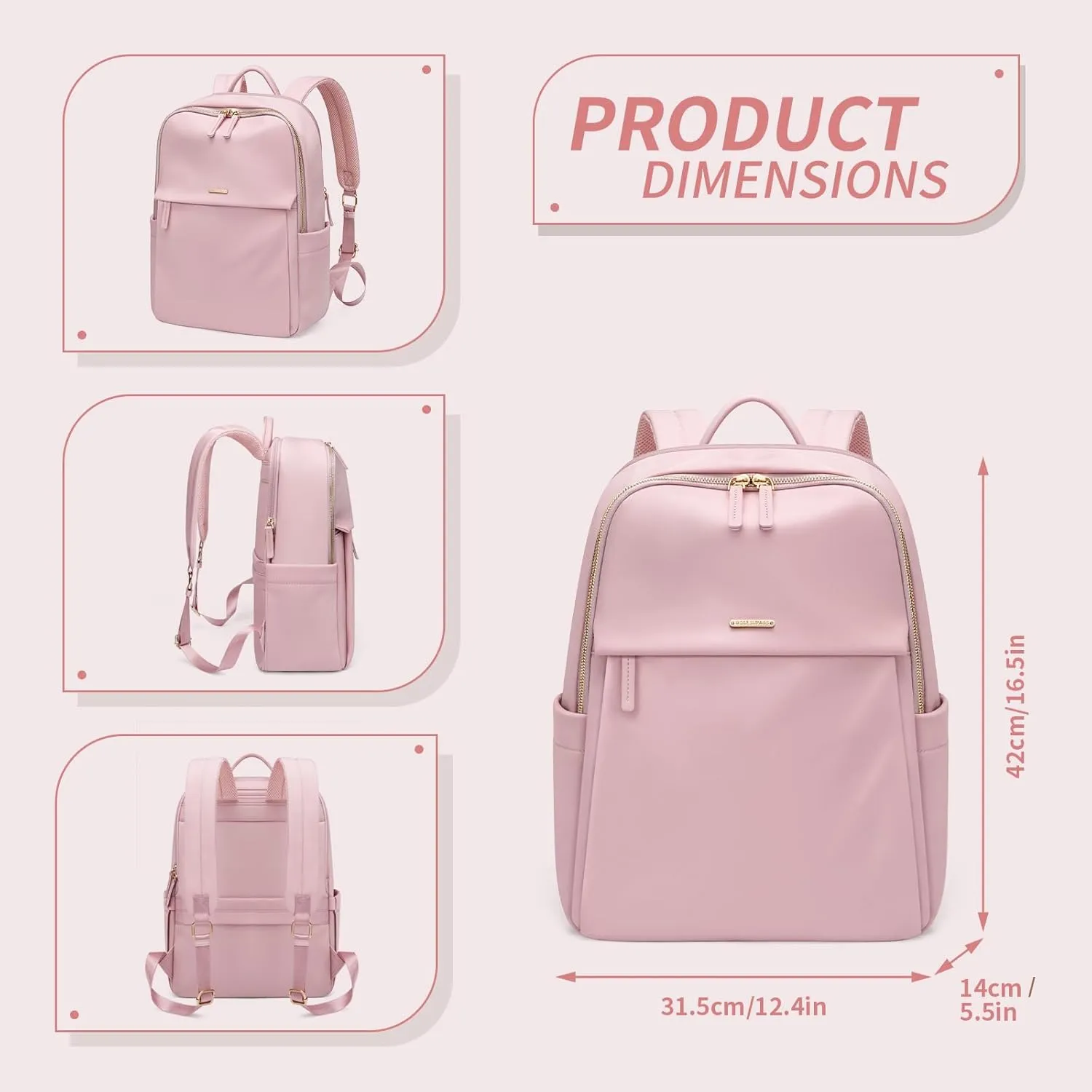 GOLF SUPAGS Women Laptop Backpack with Separate Laptop Compartment Fits 15.6 Inch Notebook Casual Daypack for Work Travel College Backpack Book Bags