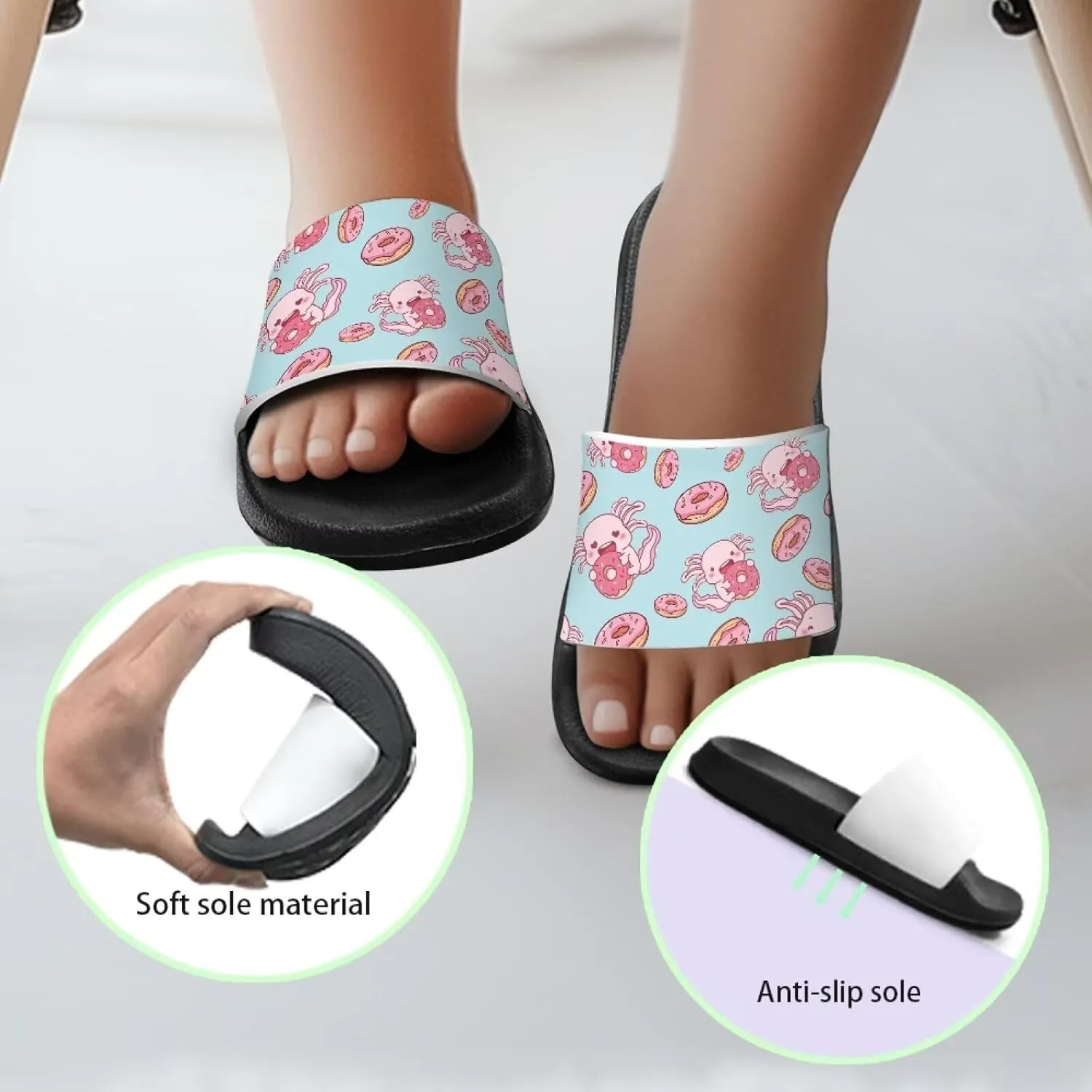 GOSTONG Boys Girls Summer Sandals Non-Slip Water Kids Shower Shoes for Beach Pool & Outdoor Quick-Dry Lightweight House Slippers Thick Sole