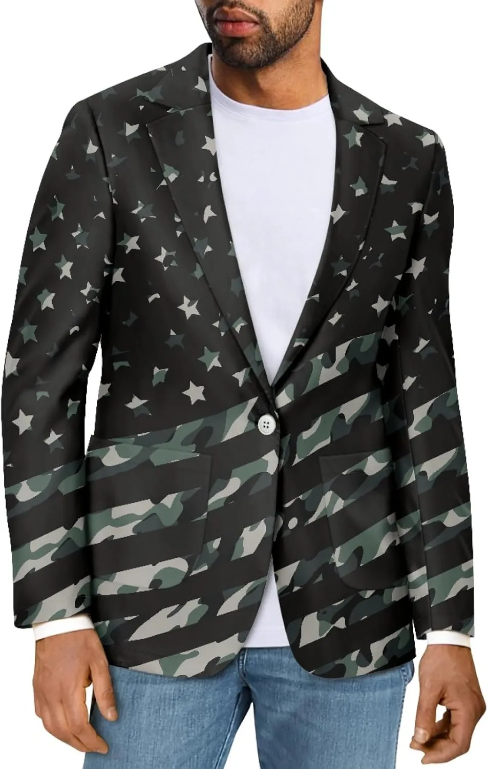 GOSTONG Regular Fit Blazer Jacket Suit for Adult Teens Mens One Button Lightweight Sports Coats