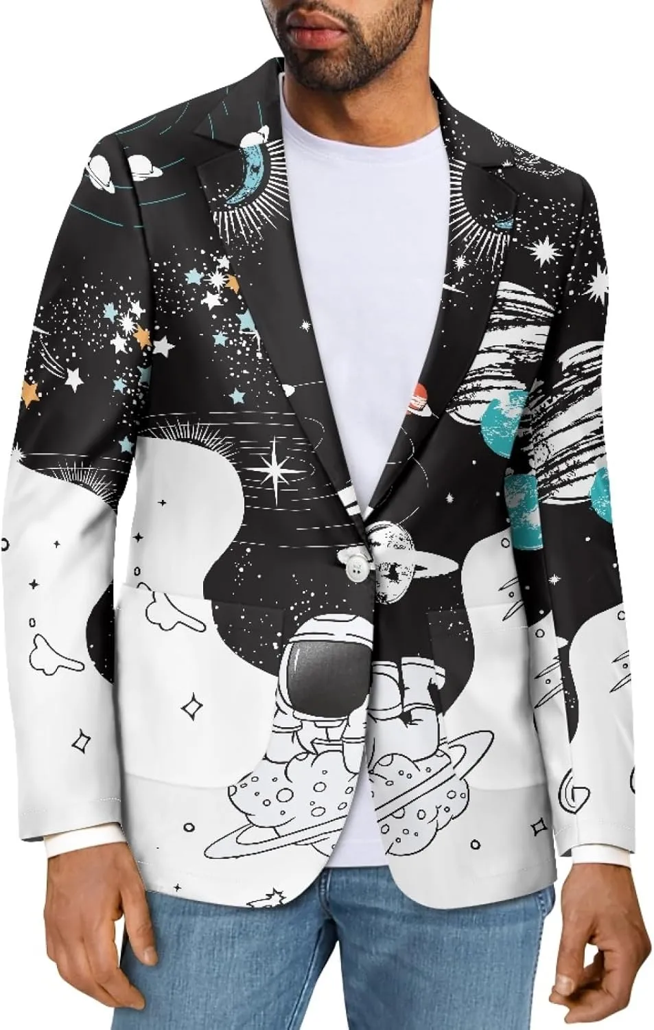 GOSTONG Regular Fit Blazer Jacket Suit for Adult Teens Mens One Button Lightweight Sports Coats