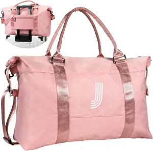 Graduate Gifts for Her, Initial Travel Duffel Bag, Girls Weekender Bag, Monogram Kids Overnight Bag,Graduation Gift, Gifts for 10 11 12 13 14 15 16 17 18 Year Old Girl (Letter J)