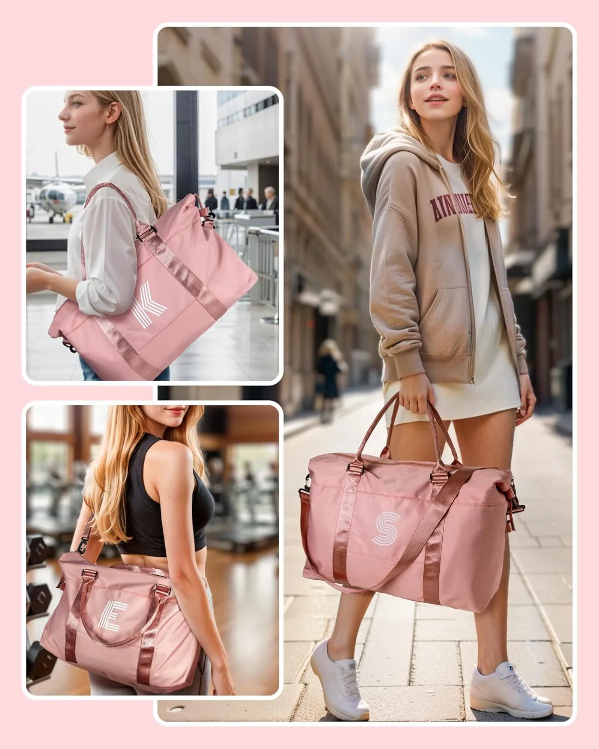 Graduate Gifts for Her, Initial Travel Duffel Bag, Girls Weekender Bag, Monogram Kids Overnight Bag,Graduation Gift, Gifts for 10 11 12 13 14 15 16 17 18 Year Old Girl (Letter J)
