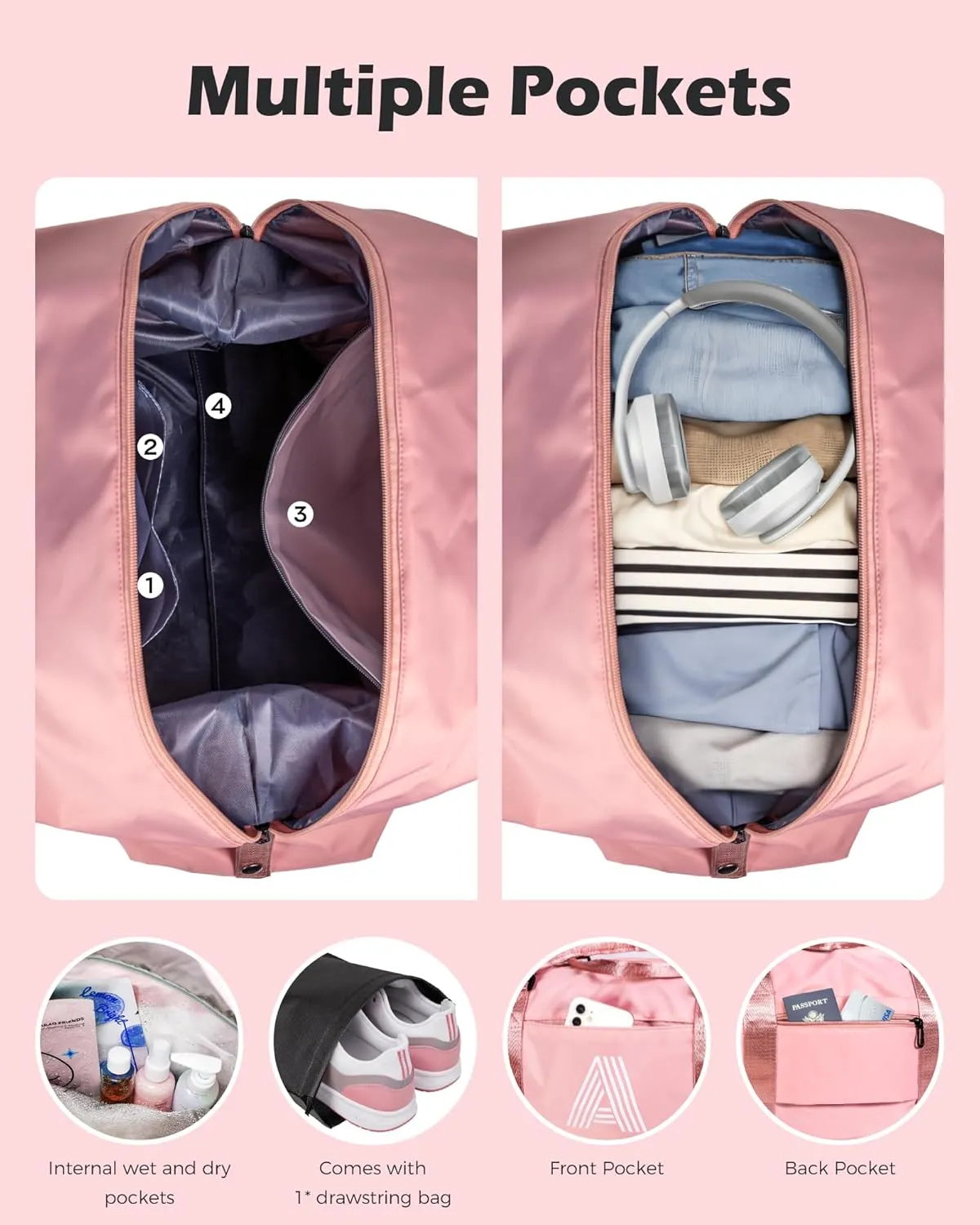 Graduate Gifts for Her, Initial Travel Duffel Bag, Girls Weekender Bag, Monogram Kids Overnight Bag,Graduation Gift, Gifts for 10 11 12 13 14 15 16 17 18 Year Old Girl (Letter J)