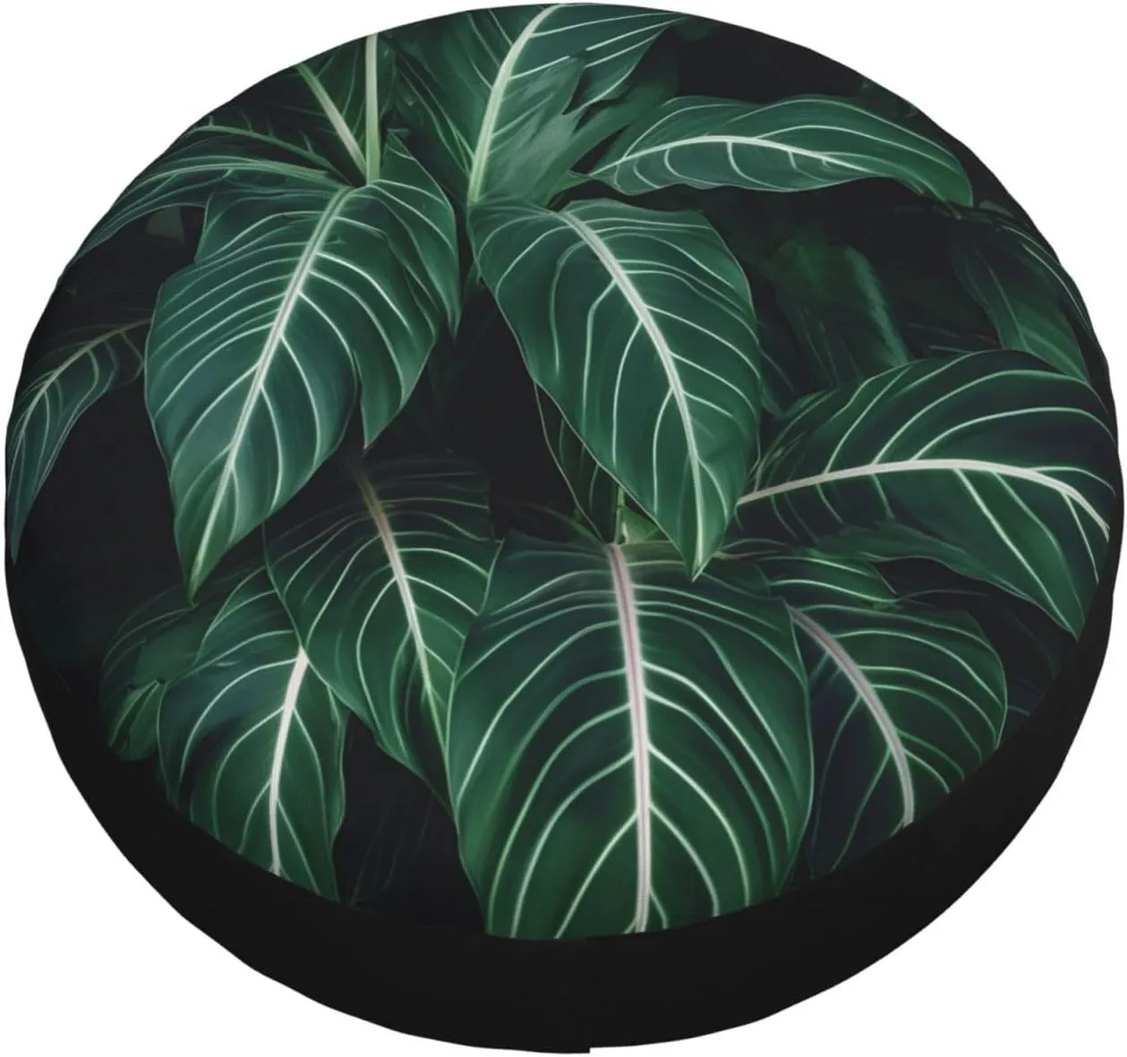 Green Long Leaves Tire Cover Outdoor Waterproof Snow Sun Rain Wheel Cover Portable Wheel Bags Camper Spare Tire Cover Universal Car Tire Protectors for Trailer RV SUV
