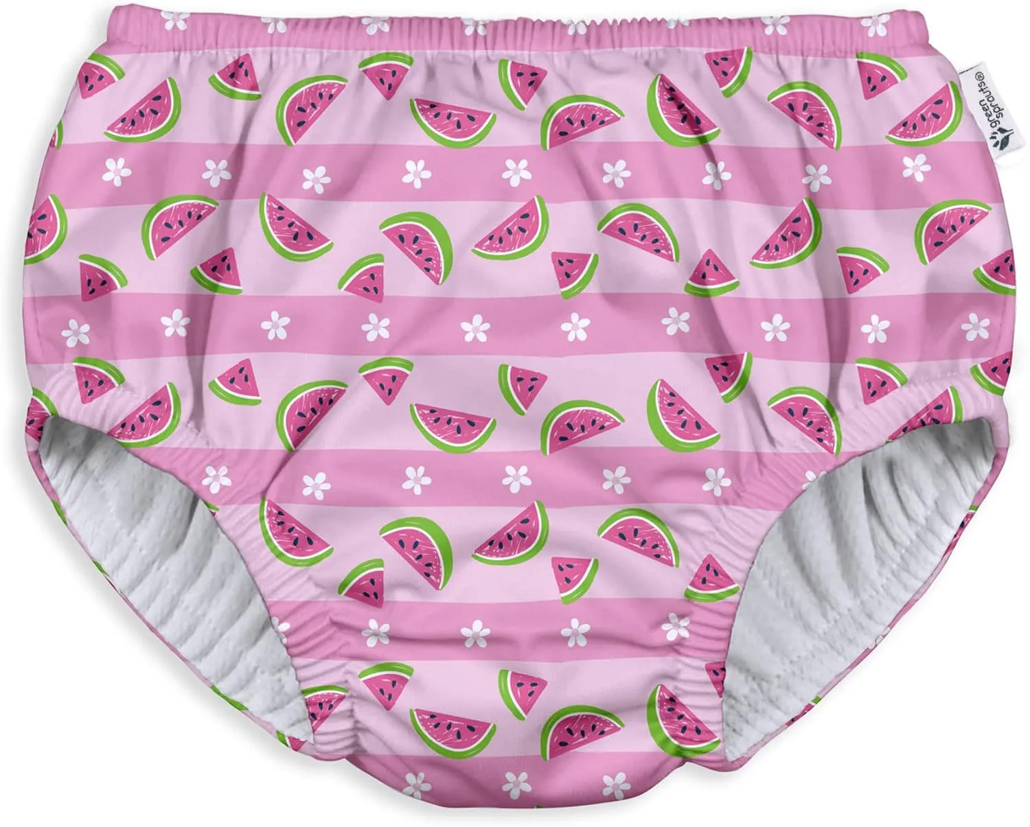 green sprouts baby girls Pull-up Reusable and Toddler Swim Diaper, Light Pink Watermelon Stripe, 18-24 Month US