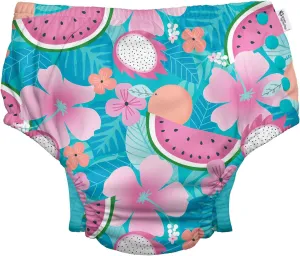 green sprouts Snap Reusable Absorbent Swimsuit Diaper, Light Pink Pinstripe, 24 Month