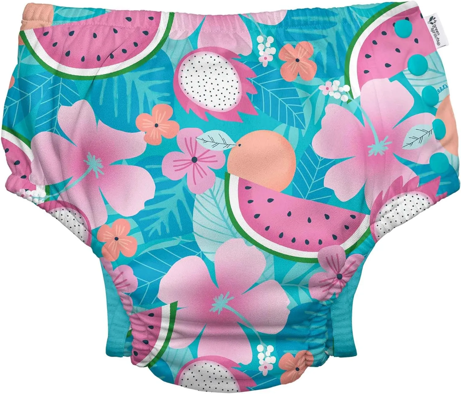 green sprouts Snap Reusable Absorbent Swimsuit Diaper, Light Pink Pinstripe, 24 Month