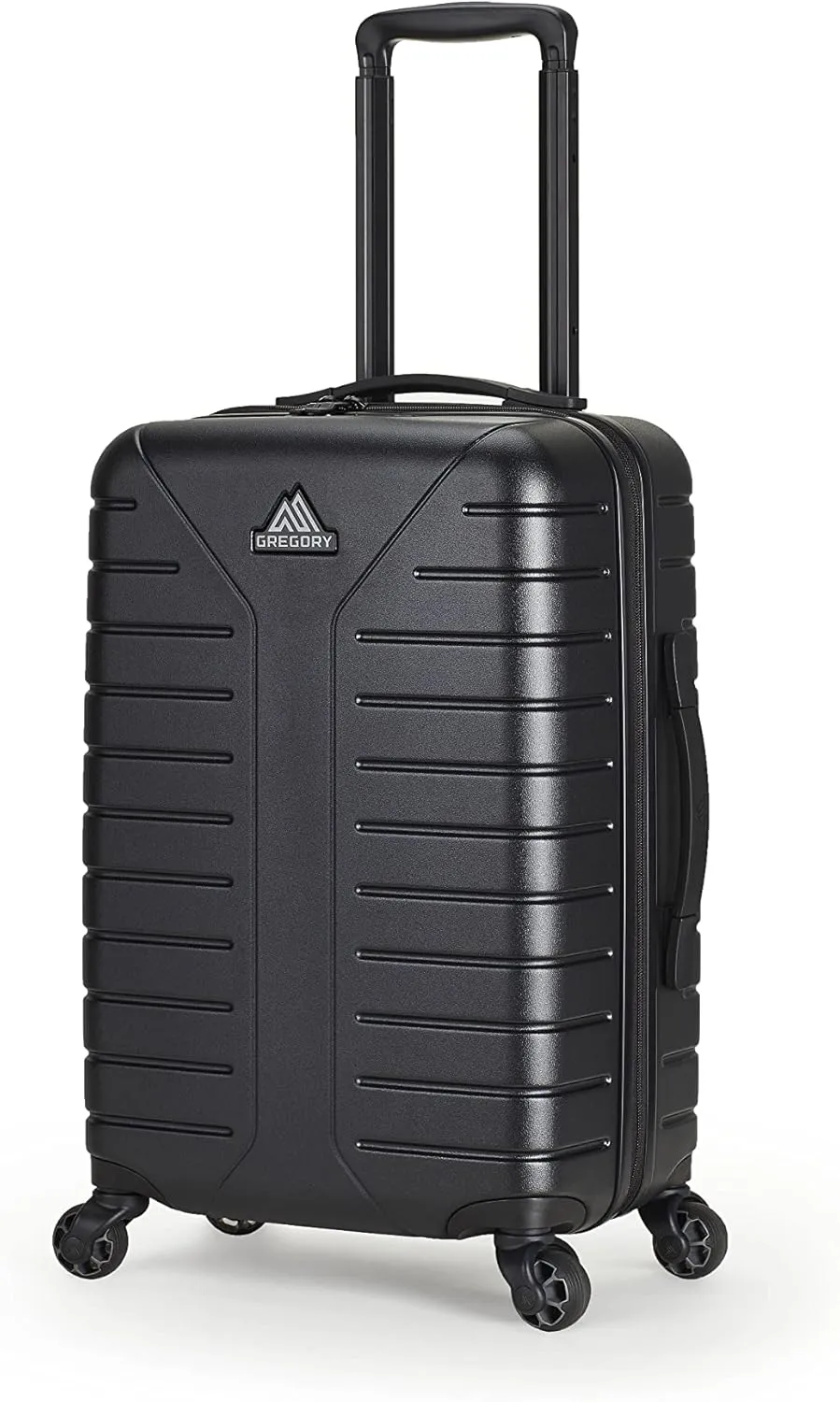 Gregory Quadro Hardcase 22 Inch Hardshell Carry-on Travel Luggage, TSA Lock, Collapsible Handle, Total Black