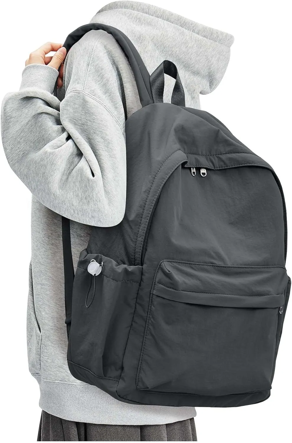Grey Backpack for School Women Girls, Waterproof Bookbag Cute High School Back Pack for Men Teen Boys, Lightweight Travel College Backpack Mochilas Escolares para Casual Daypack Rucksack