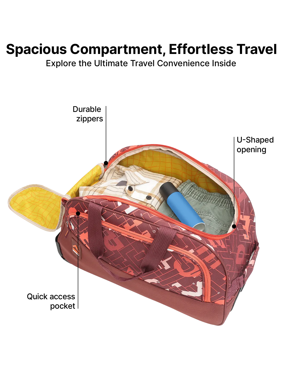 Grid Maroon Large Duffle