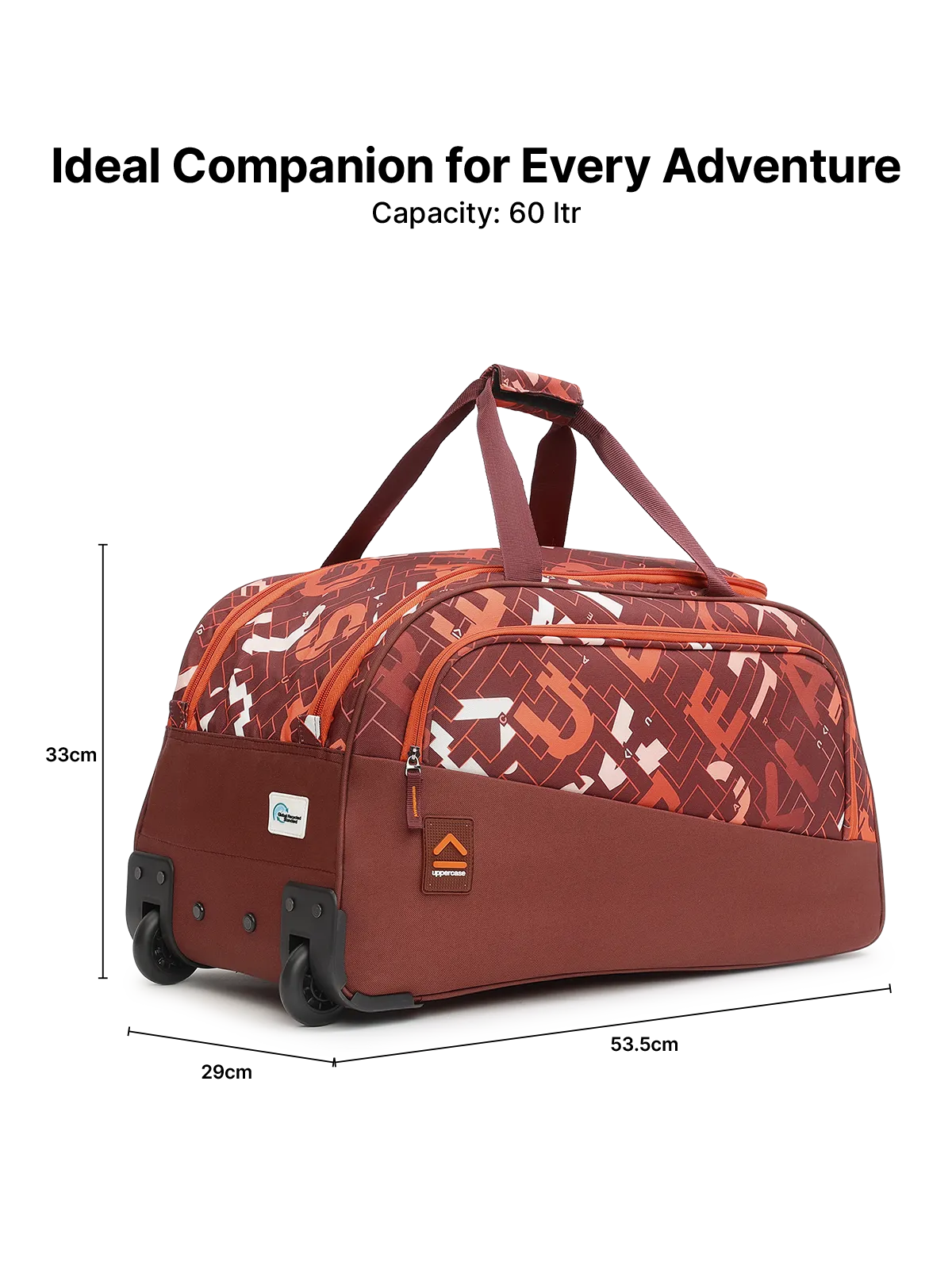 Grid Maroon Large Duffle