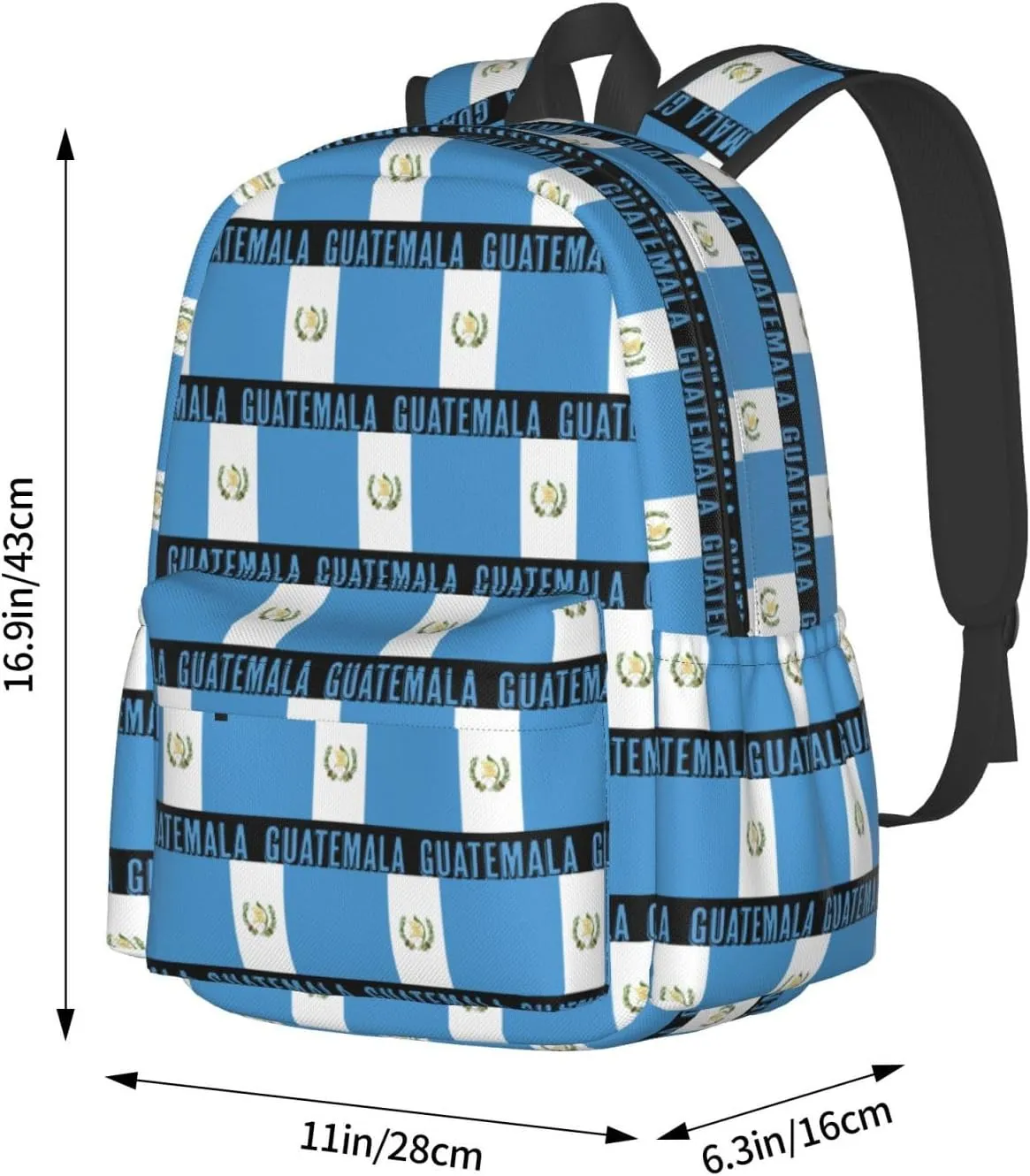Guatemala Guatemalan Flag Backpack Large Capacity Backpack Lightweight Double Shoulder Bag For Women Men Travel