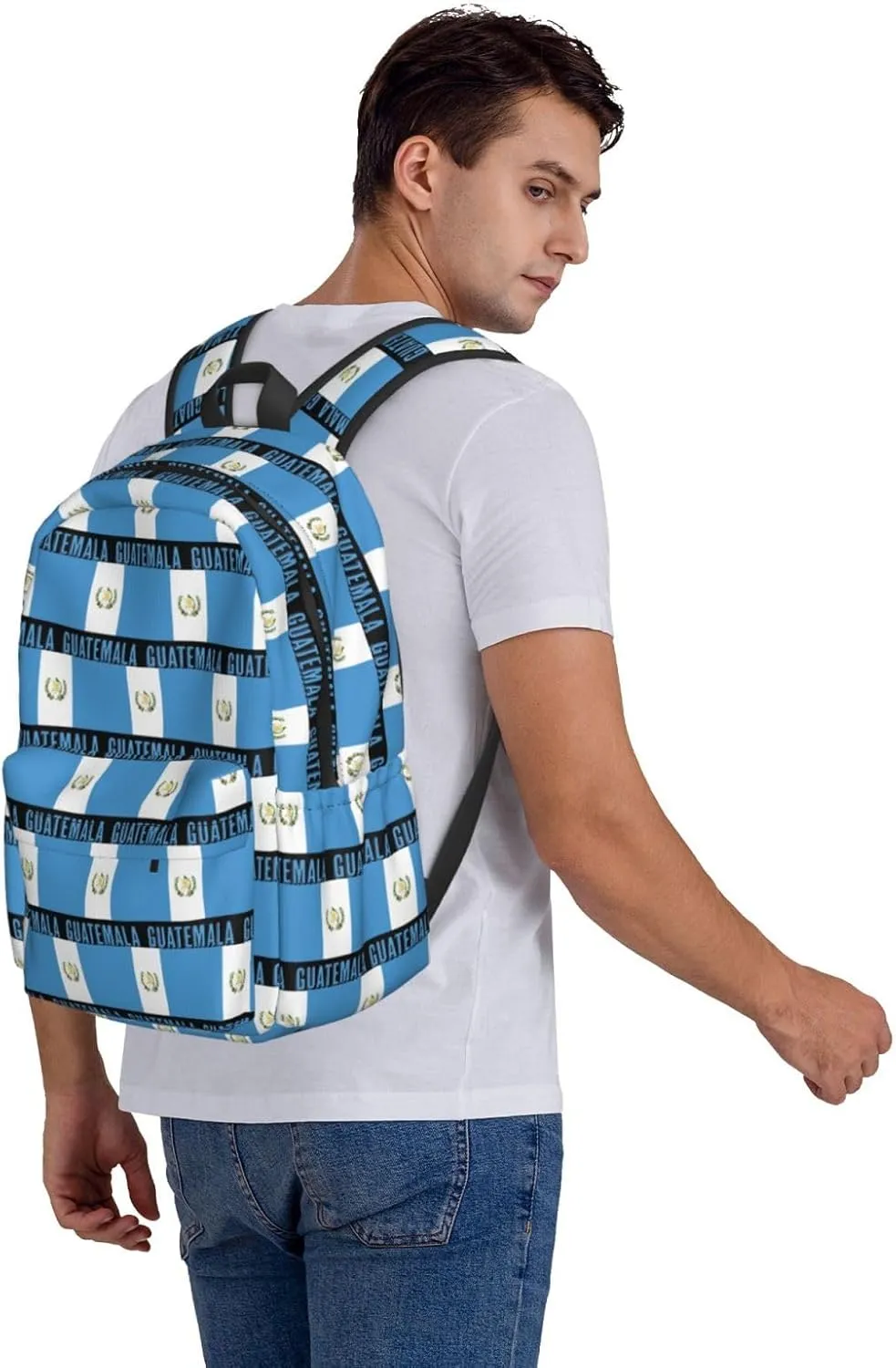 Guatemala Guatemalan Flag Backpack Large Capacity Backpack Lightweight Double Shoulder Bag For Women Men Travel