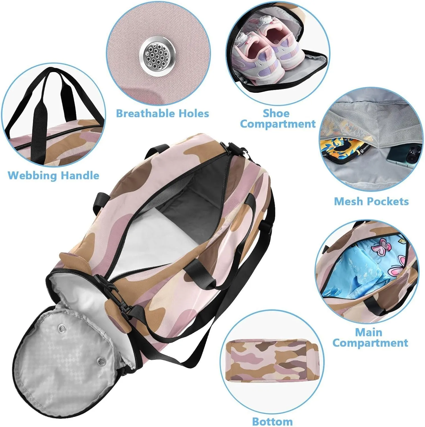 GuoChe West Crossbody Purse with Shoes Compartment Practical Messenger Bag Crossbody for Have a meal