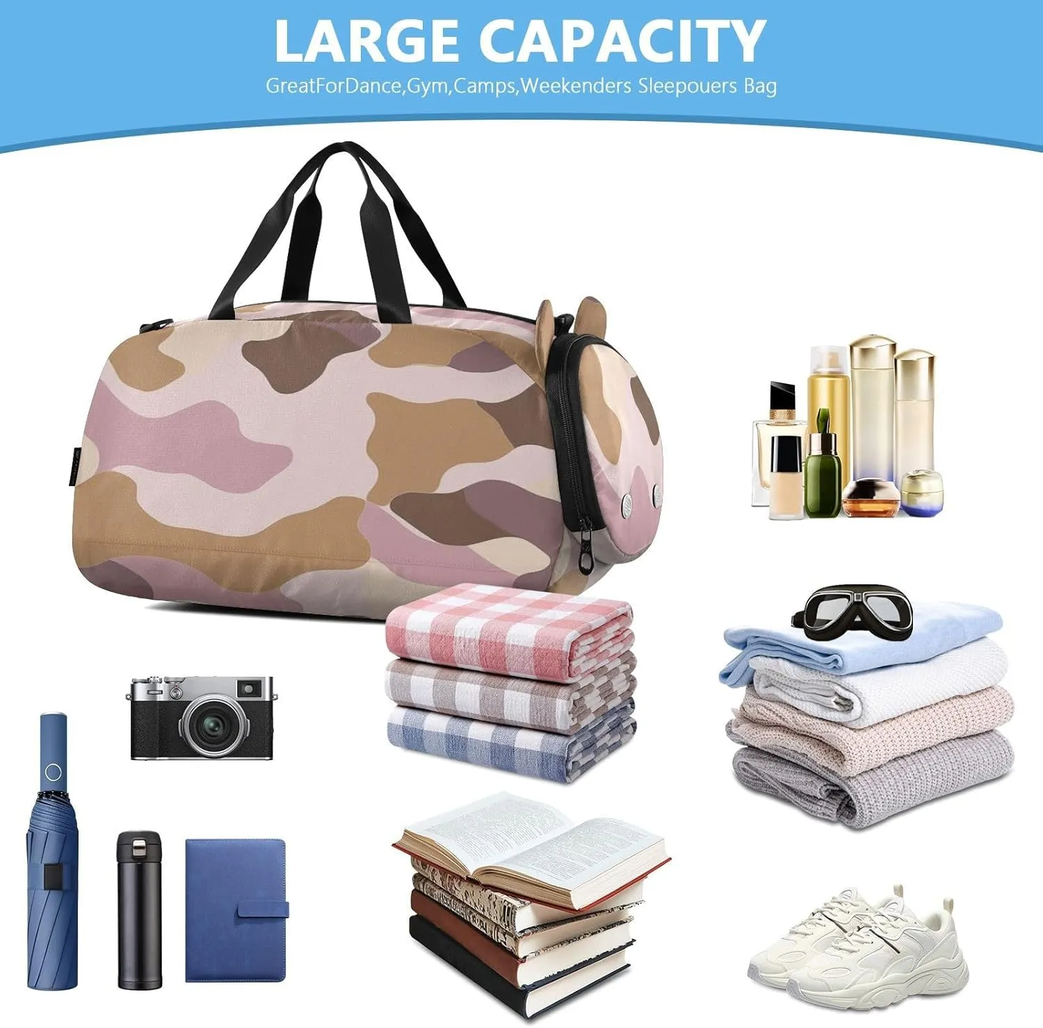 GuoChe West Crossbody Purse with Shoes Compartment Practical Messenger Bag Crossbody for Have a meal